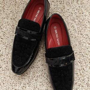 Men's Bruno Marc Formal Embossed Velvet Loafers